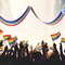 10 Pieces Colorful Rainbow Heart Banner - 100 Feet Colorful Rainbow Gay Pride Paper Garland - Heart Shape Hanging Decorations for Birthday Party Wedding Parades Celebration